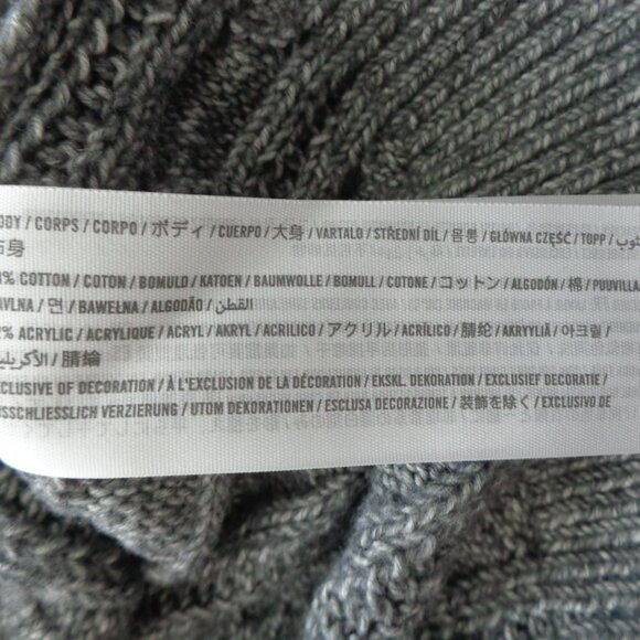 Abercrombie Fitch Women Gray Classic Fisherman Cable Knit Crew Neck Sweater Sz S - Picture 7 of 8